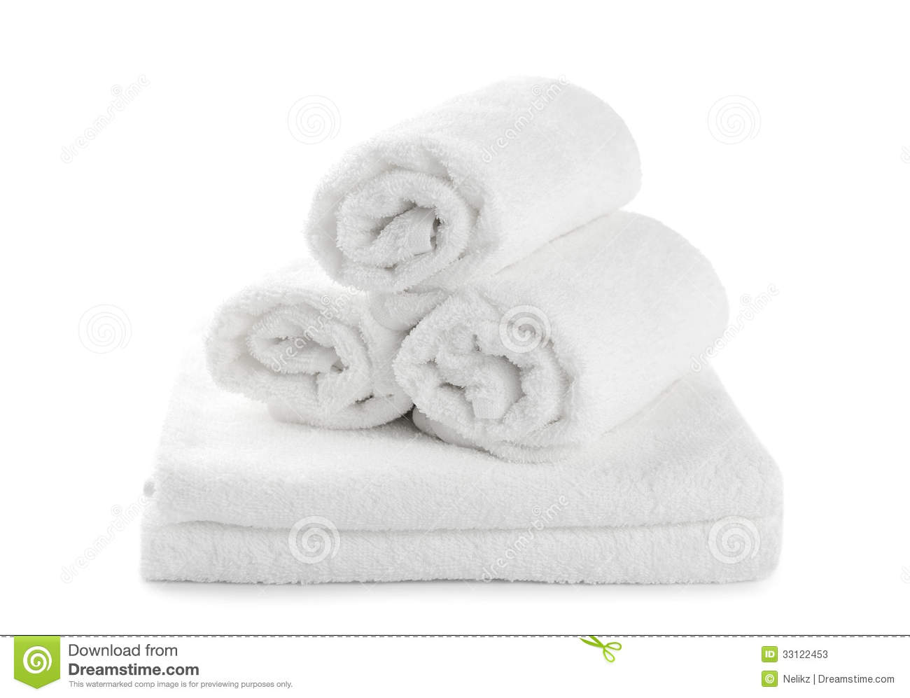 Rolled Up White Beach Towel Stock Photos   Image  33122453