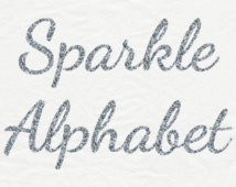 Silver Sparkle Alphabet Clip Art   Sparkly Silver Letter Clipart With
