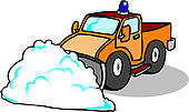 Snow Plough Clearing   Stock Illustration