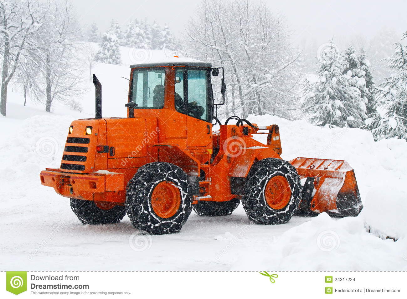 Snow Plows To Work Clearing The Snow From The Road Stock Images