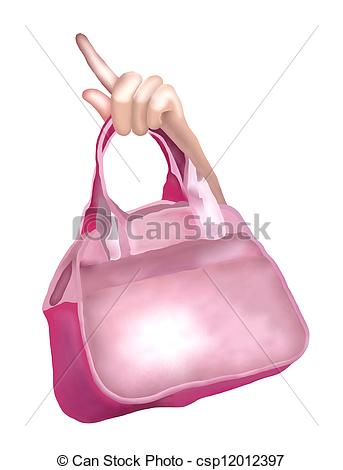 Stock Illustration Of A Hand Holding A Cute Pink Handbag   Fashion