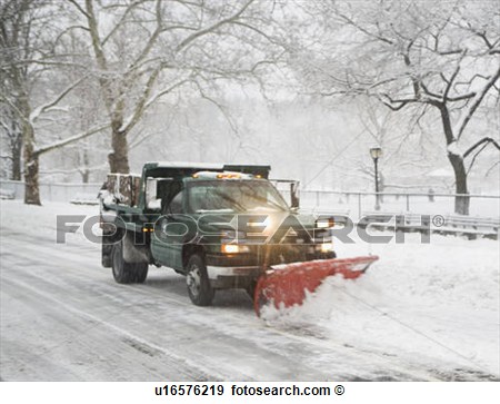 Stock Photograph   Snow Plow Truck Clearing Road  Fotosearch   Search