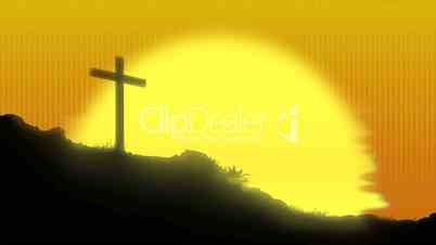 Sunrise Behind Cross  Royalty Free Video And Stock Footage