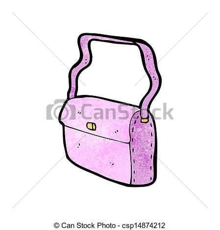 Vector Clip Art Of Cartoon Pink Handbag Csp14874212   Search Clipart