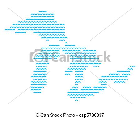 Vectors Illustration Of Map Of Great Lakes Csp5730337   Search Clipart