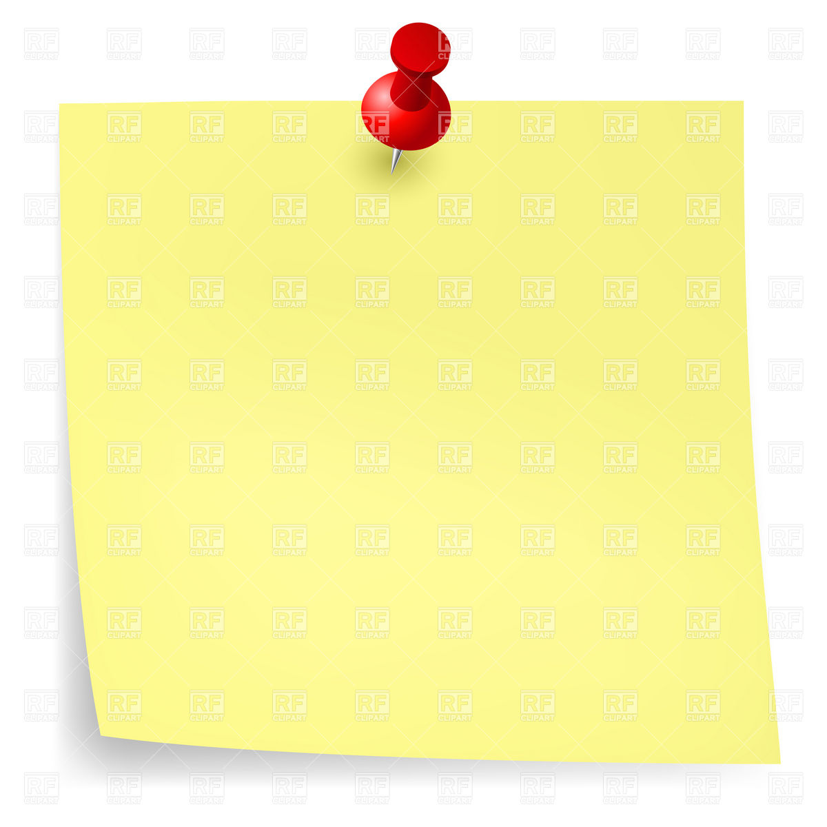 Yellow Sticker And Pushpin Download Royalty Free Vector Clipart  Eps