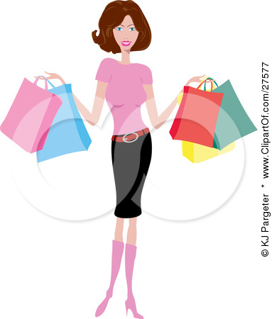 27577 Clipart Illustration Of A Smiling Slender Caucasian Woman In