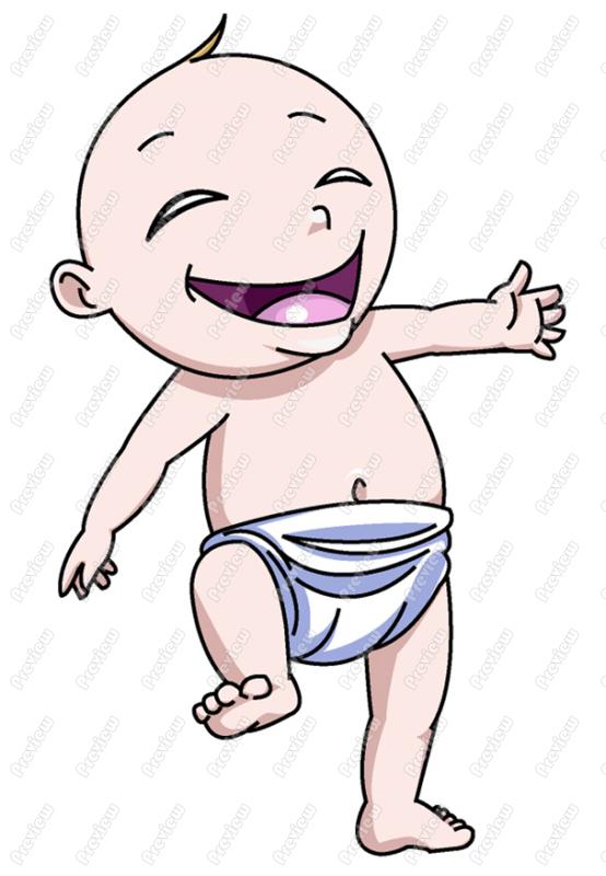 Baby Boy Laughing Clip Art   Royalty Free Clipart   Vector Cartoon