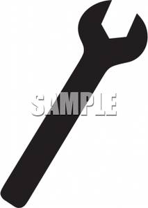 Black Crescent Wrench Shape   Royalty Free Clipart Picture