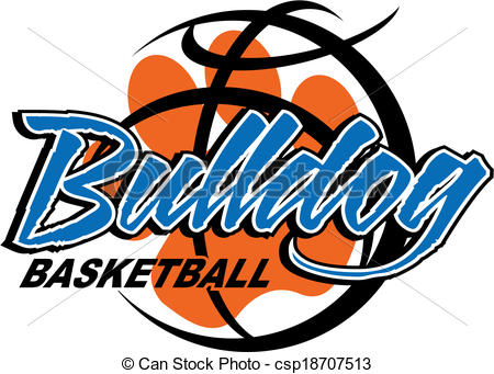 Bulldog Basketball Design With Paw Print Csp18707513   Search Clipart    