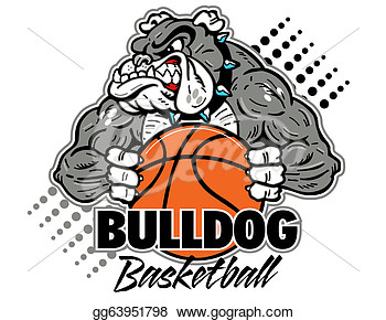       Cartoon Muscular Bulldog With Basketball  Eps Clipart Gg63951798