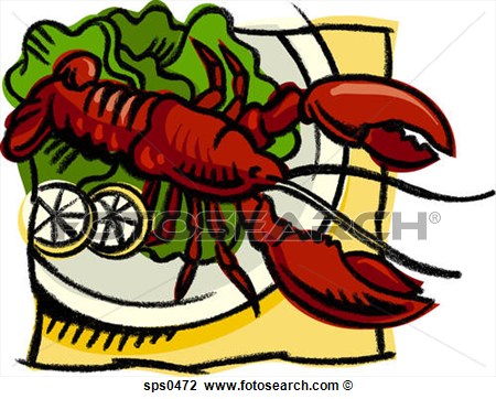 Clip Art   A Lobster Dish  Fotosearch   Search Clipart Illustration