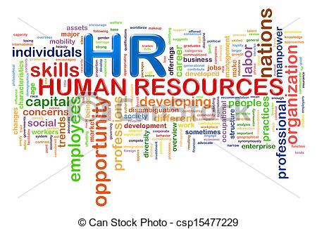 Clip Art Of Hr Human Resources Word Tags Wordcloud   Illustration Of