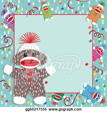 Clipart   Adorable Baby Socks Monkeys Gather Around This Festive Baby