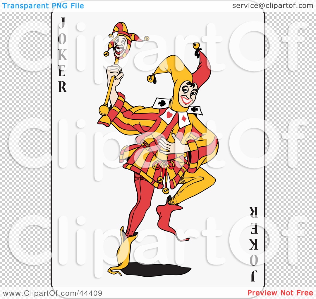 Clipart Illustration Of A Dancing Joker Playing Card By Frisko  44409