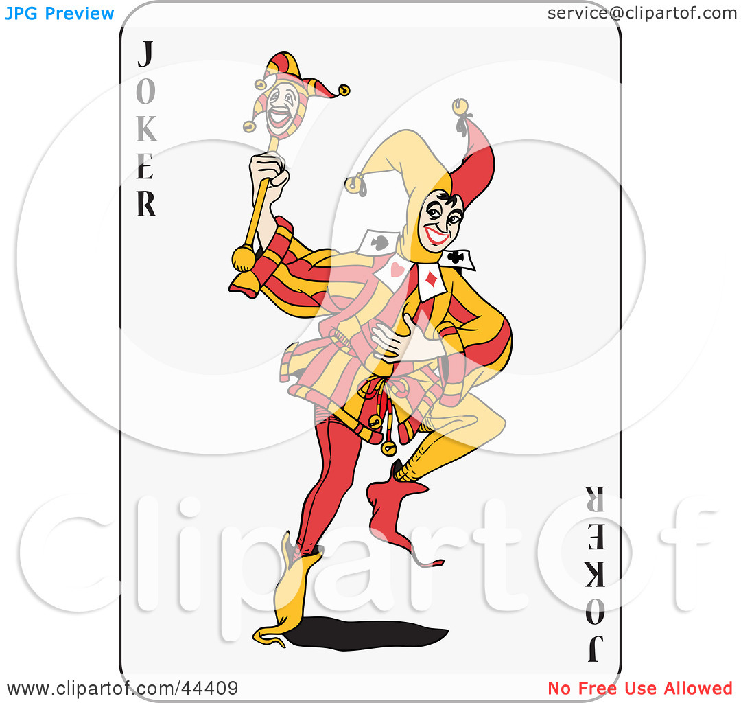 Clipart Illustration Of A Dancing Joker Playing Card By Frisko  44409