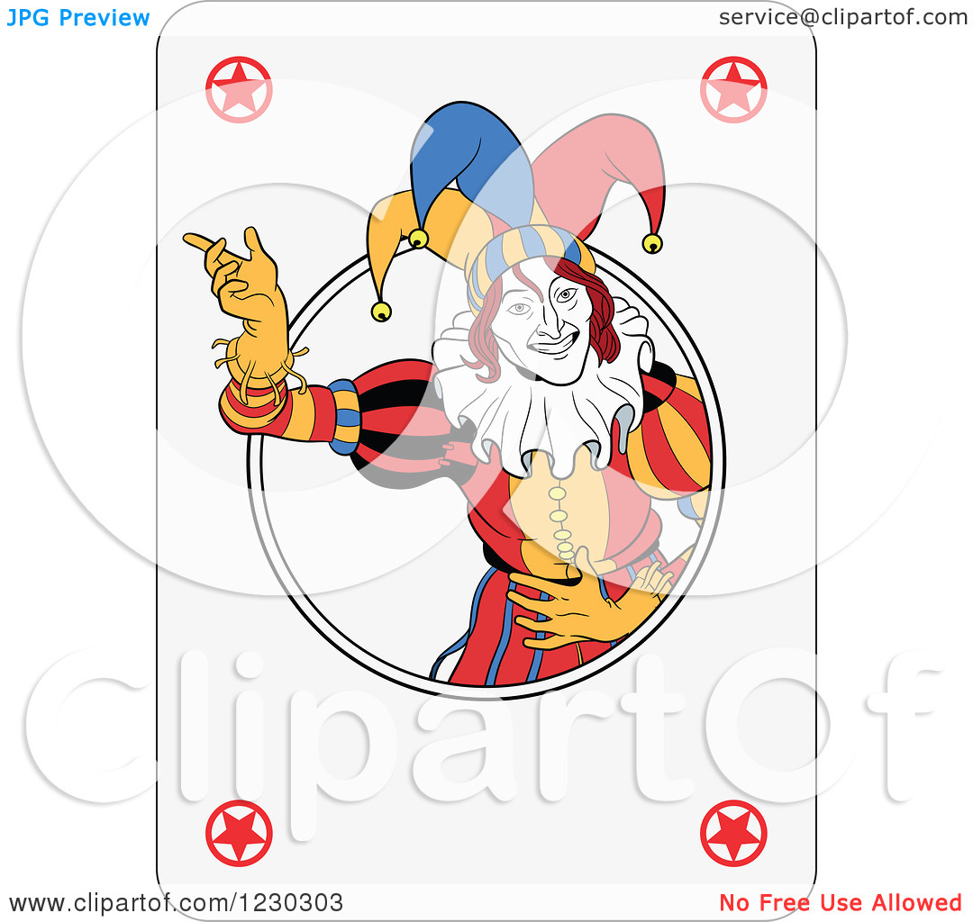 Clipart Of A Joker Playing Card   Royalty Free Vector Illustration By