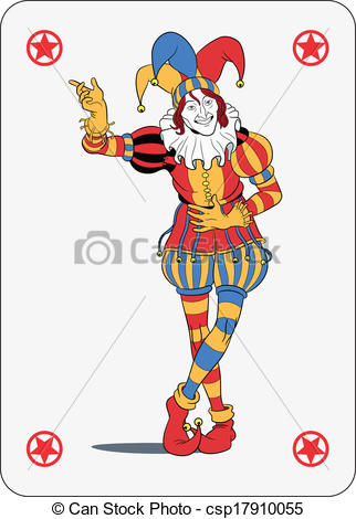 Clipart Vector Of Joker Playing Card   Joker In Colorful Costume    