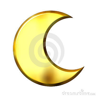 Crescent Moon Shape Clipart 3d Golden Crescent Moon