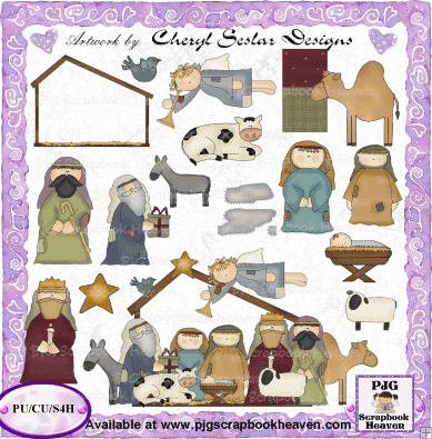 Cute Nativity Clipart Whimsical Nativity Clipart