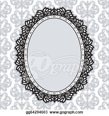 Drawing   Vintage Lace Doily Frame   Clipart Drawing Gg64294603