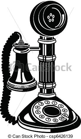 Eps Vectors Of Antique Telephone Or Phone Clip Art   Antique Telephone    