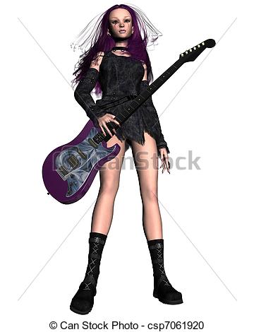 Female Guitarist Clipart Goth Girl Guitarist   1  