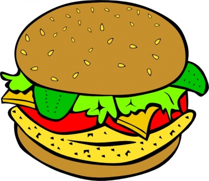 Food Menu Cartoon Meats Eggs Burger Chicken Hamburger Protein Fastfood