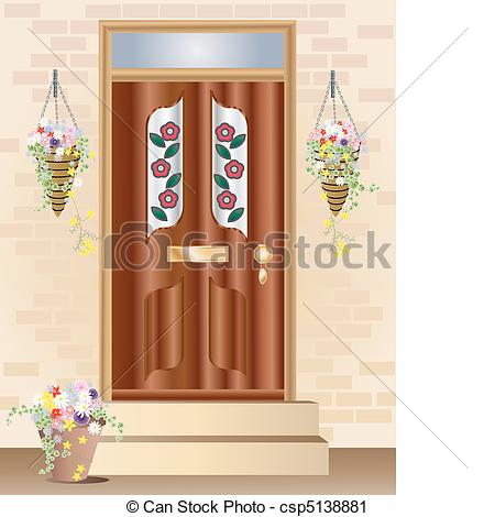 Front Door Clipart Of A Fancy Front Door With
