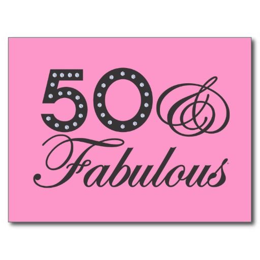 Happy 50th Birthday Sayings   50   Fabulous Gift Postcard At Zazzle Ca