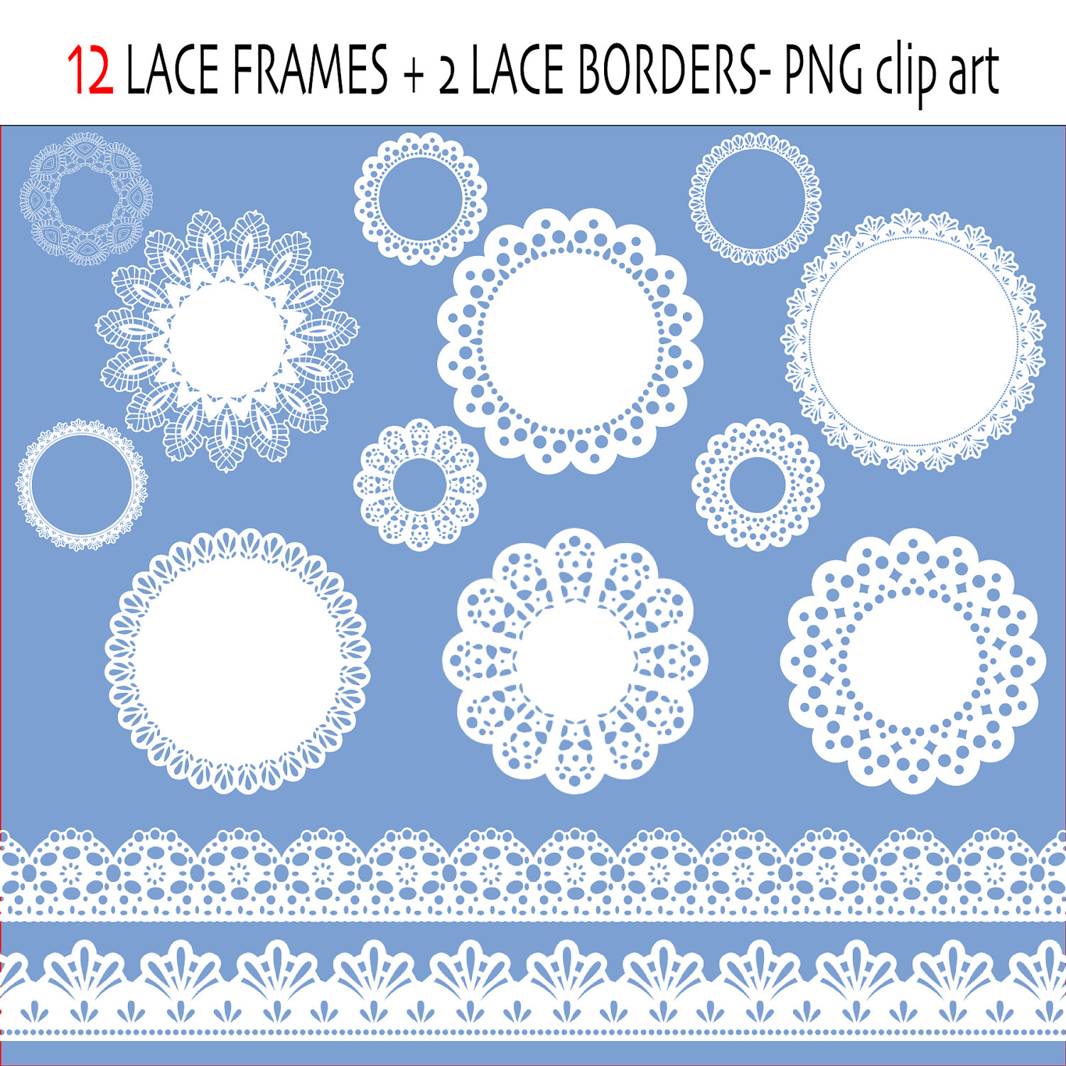 Lace Clip Art Labels Or Frames Lace Ribbon By Valerianedigital