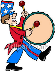Marching Band Bass Drum Player   Royalty Free Clipart Picture
