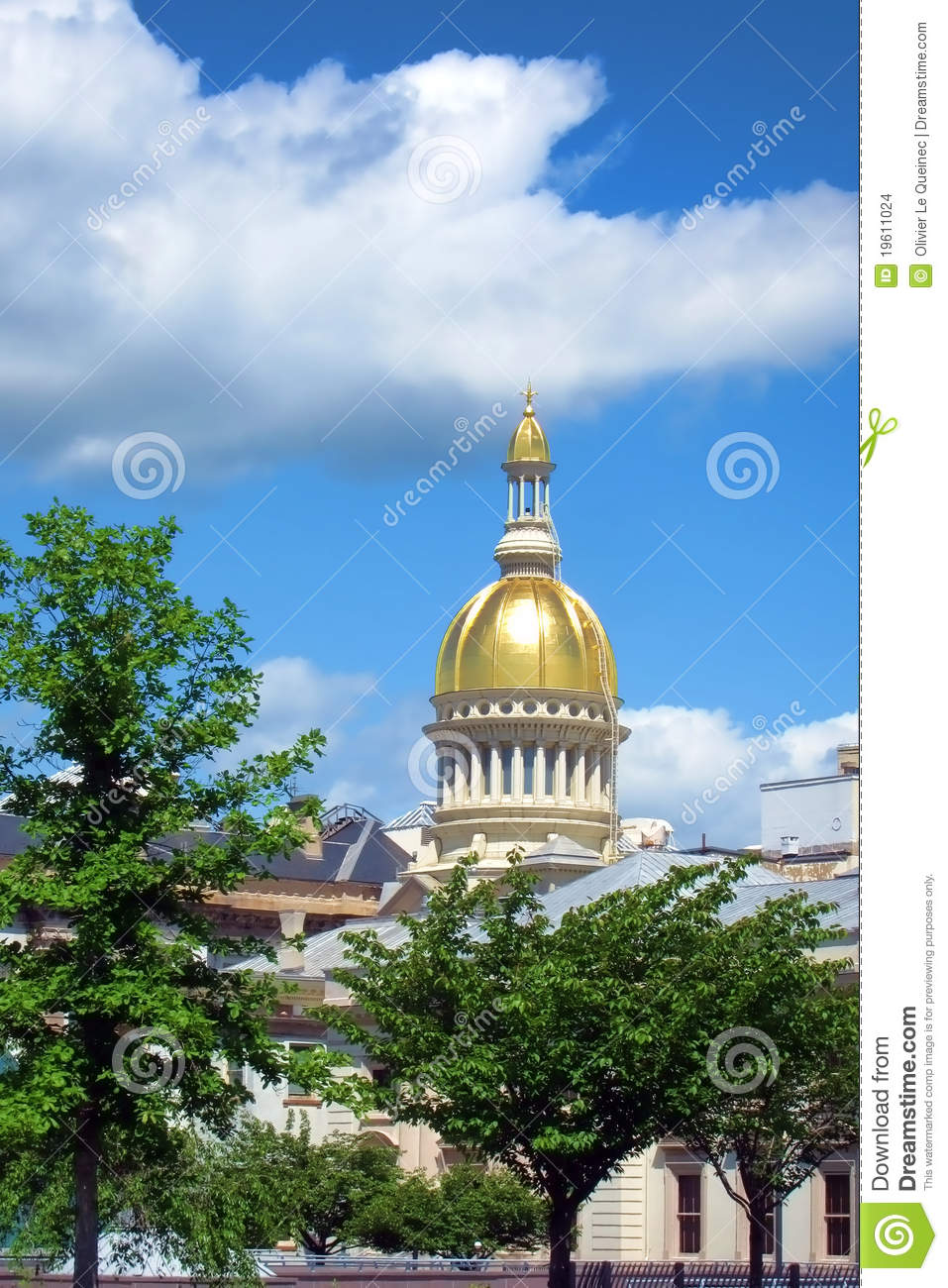 New Jersey State House Capitol Building With Golden Dome In The New    