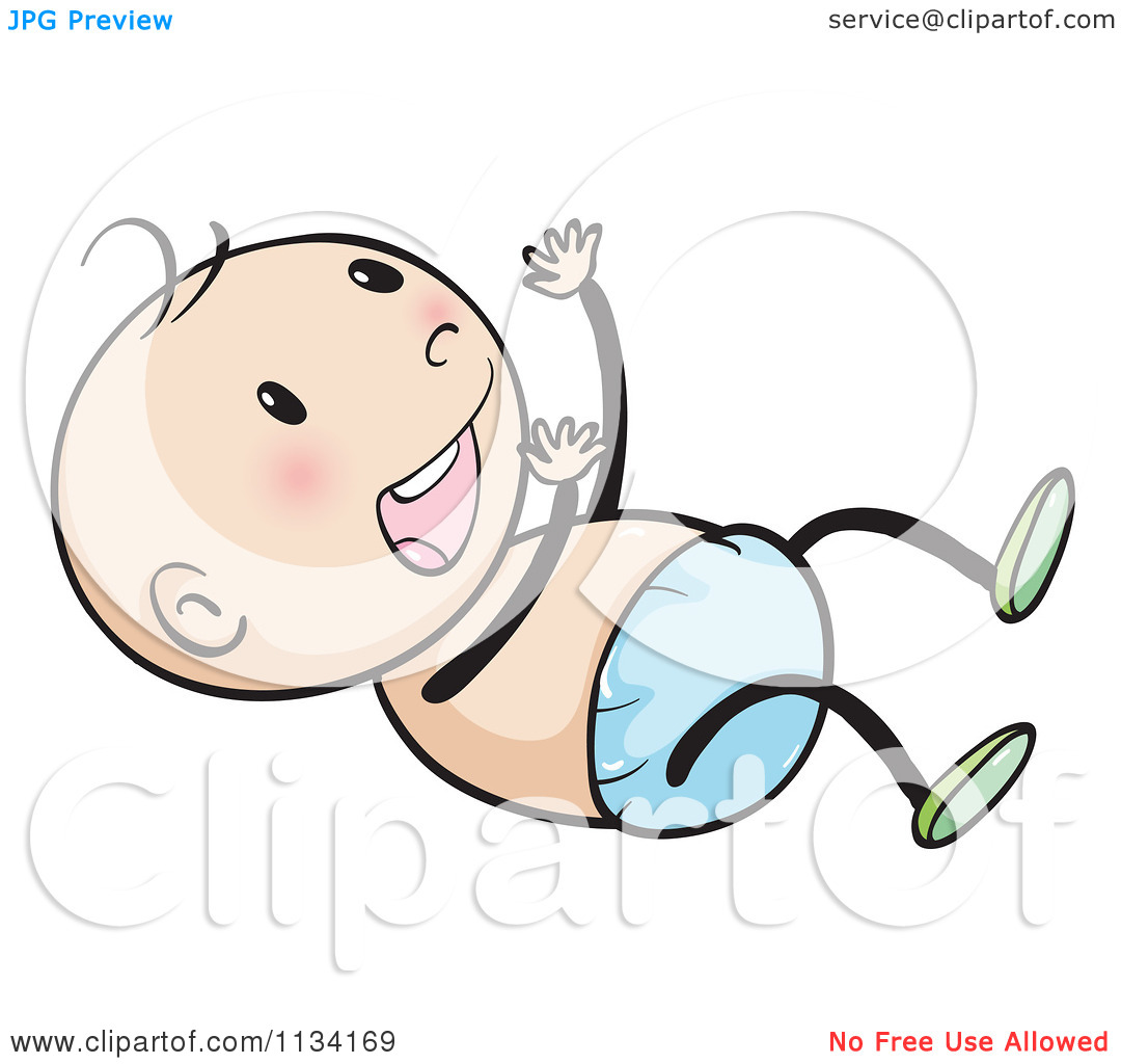 Of A Baby Boy Laughing   Royalty Free Vector Clipart By Colematt