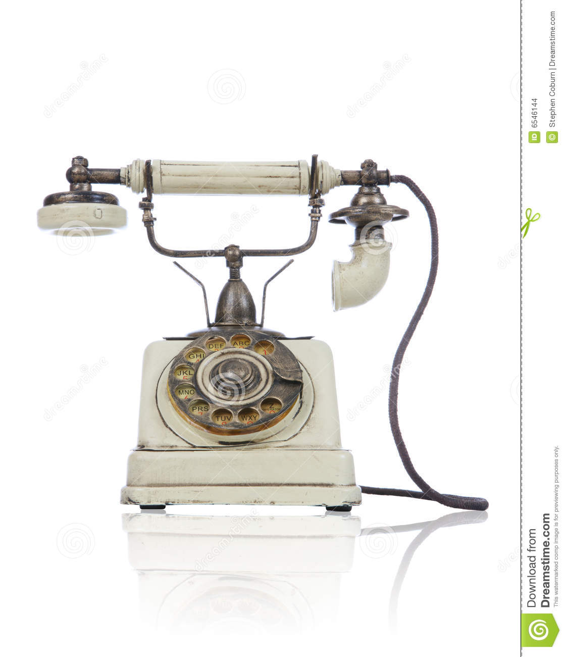 Old Antique Phone Over White Stock Images   Image  6546144