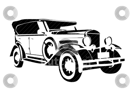 Old Vintage Car Stock Vector Clipart Old Car Ilustration Black And