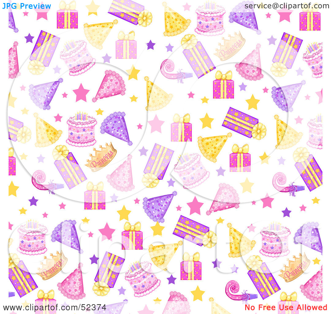 Royalty Free  Rf  Clipart Illustration Of A Background Of Party Hats
