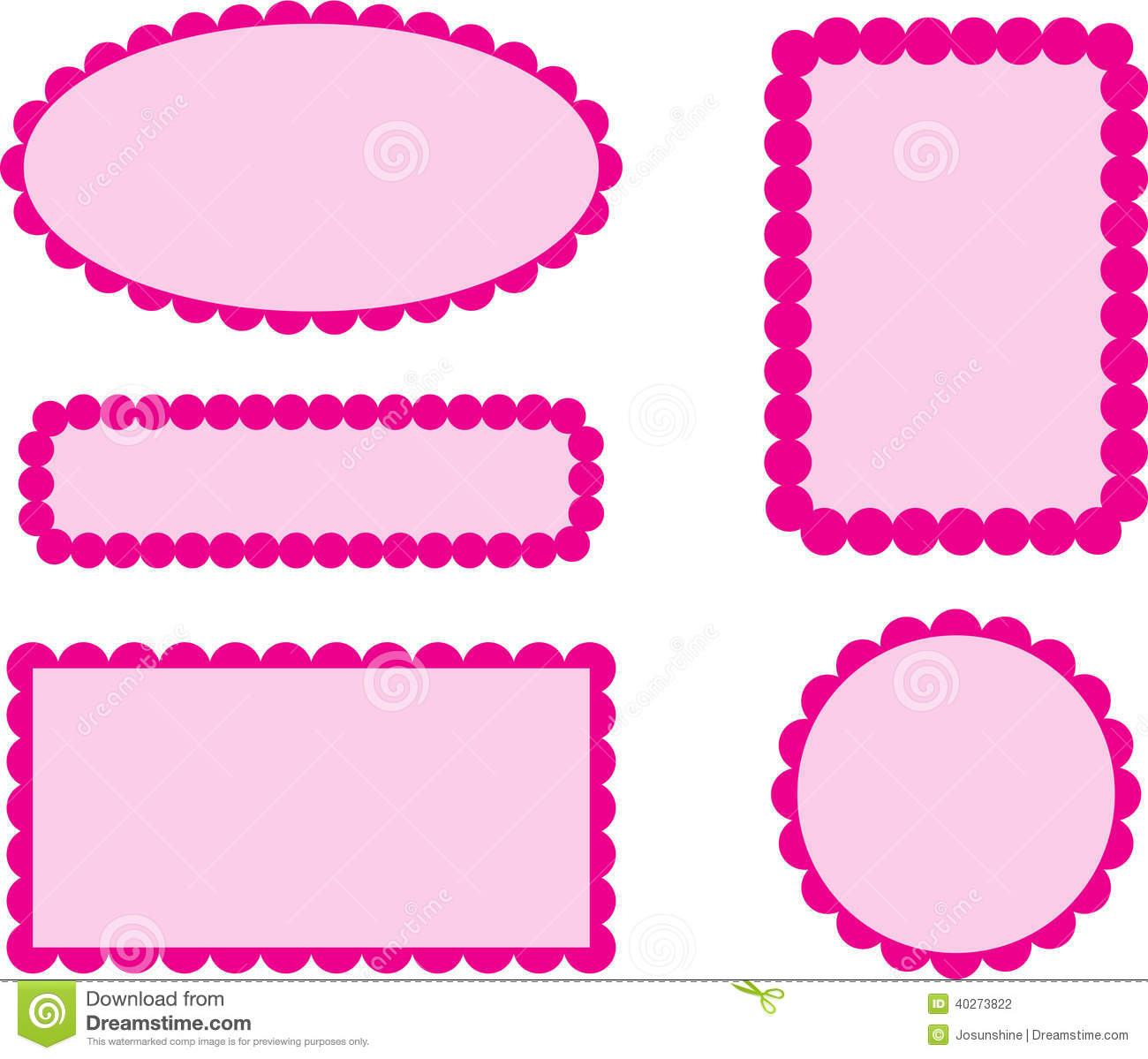 Scallop Edge Frames Pink Stock Vector   Image  40273822