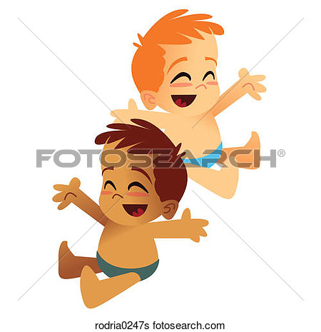 Two Babies Laughing  Fotosearch   Search Clip Art Drawings Fine Art    