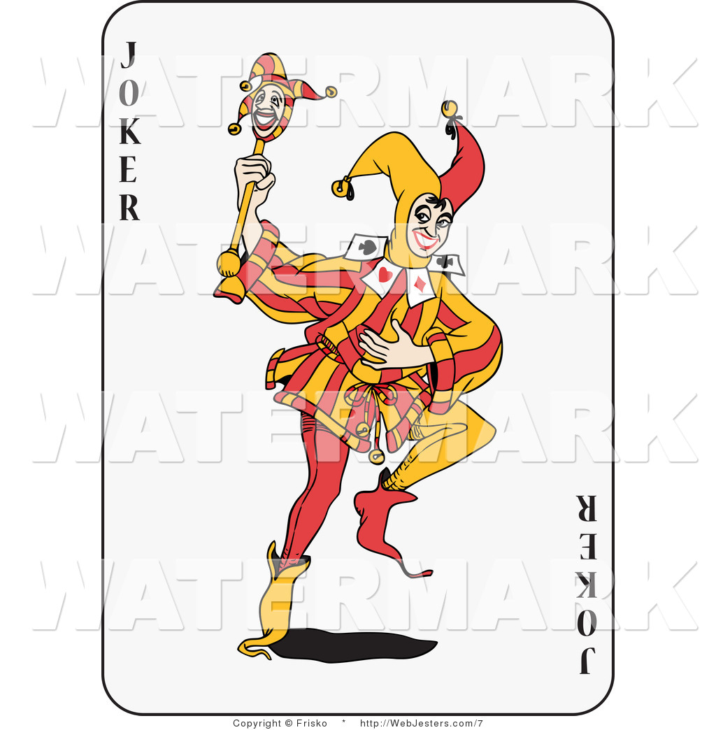 Vector Clipart Of A Dancing Joker Card By Frisko    7