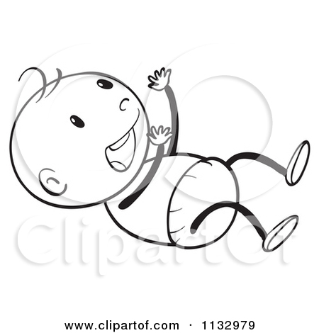 White Laughing Baby   Royalty Free Vector Clipart By Colematt  1132979