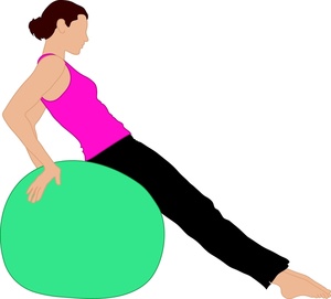 Woman Clipart Image  Woman Using An Exercise Ball To Work Out And Keep
