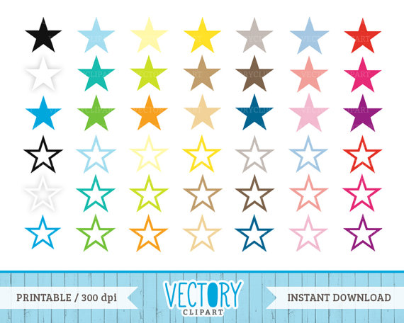 42 Star Clipart In Multiple Colors Commercial Free Star Images In    