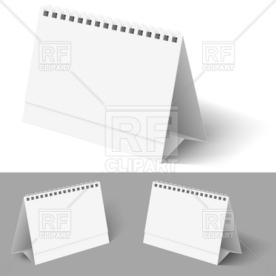 Blank Spiral Desk Calendar Download Royalty Free Vector Clipart  Eps 