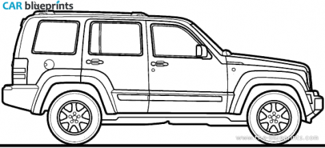 Car Blueprints   Jeep Liberty Blueprints Vector Drawings Clipart And    