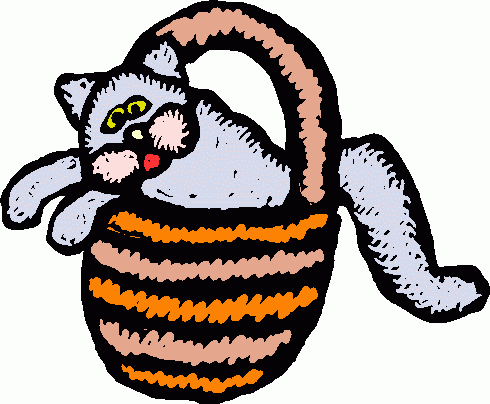 Cat In Basket Clipart   Cat In Basket Clip Art