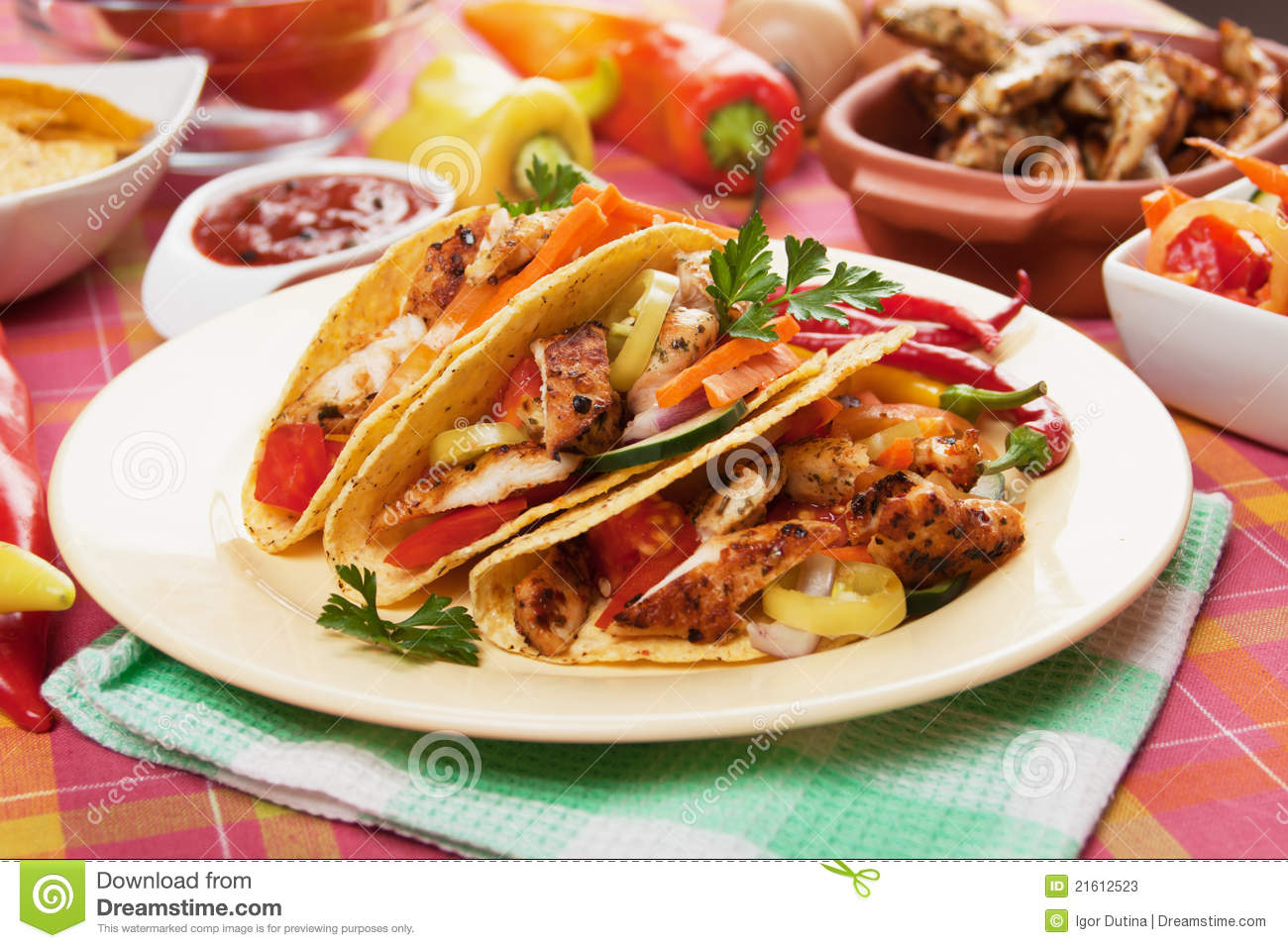 Chicken Salad In Taco Shells Stock Photos   Image  21612523