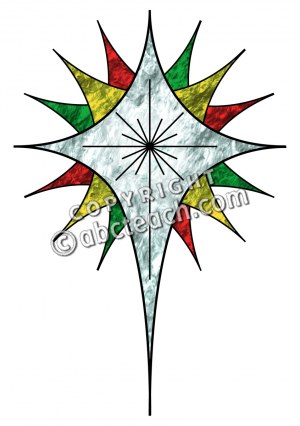 Christmas Star In Multiple Colors Clip Art   Star Of Bethlehem    