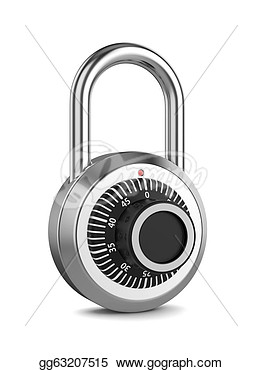 Clip Art   3d Illustration Of Combination Padlock Isolated On White