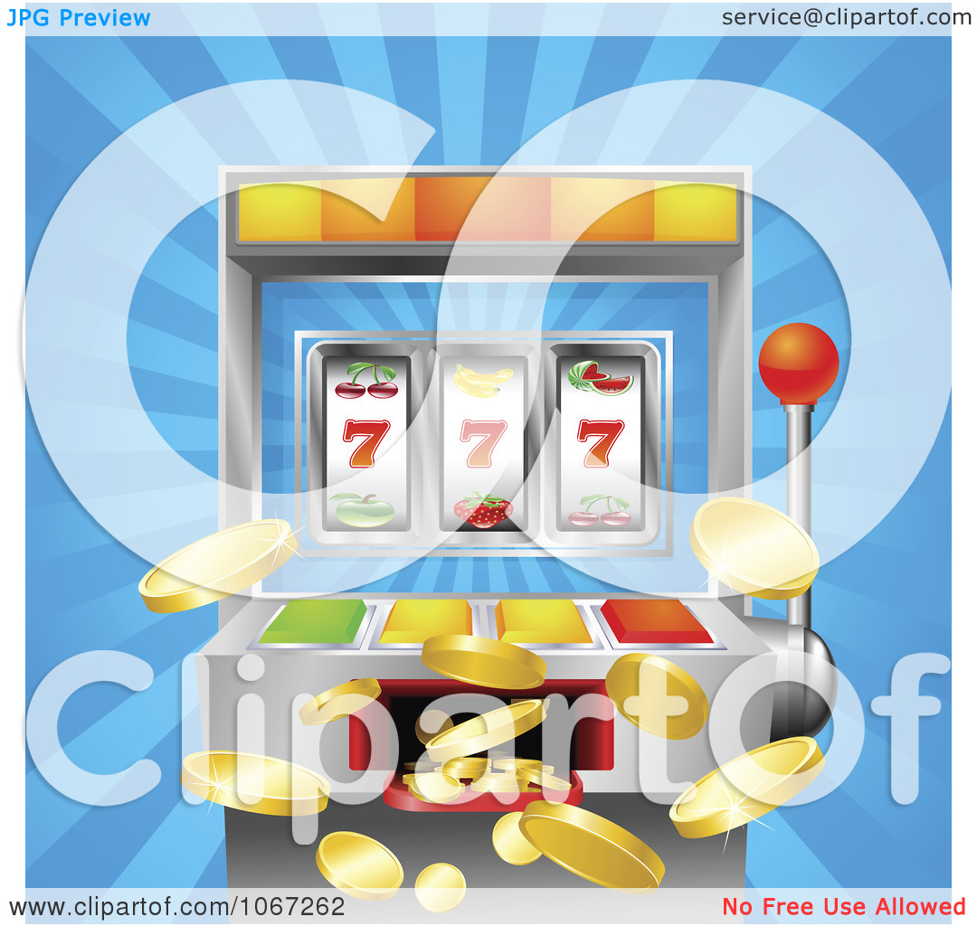 Clipart 3d Winning Slot Machine With Jackpot Coins Flying Out    